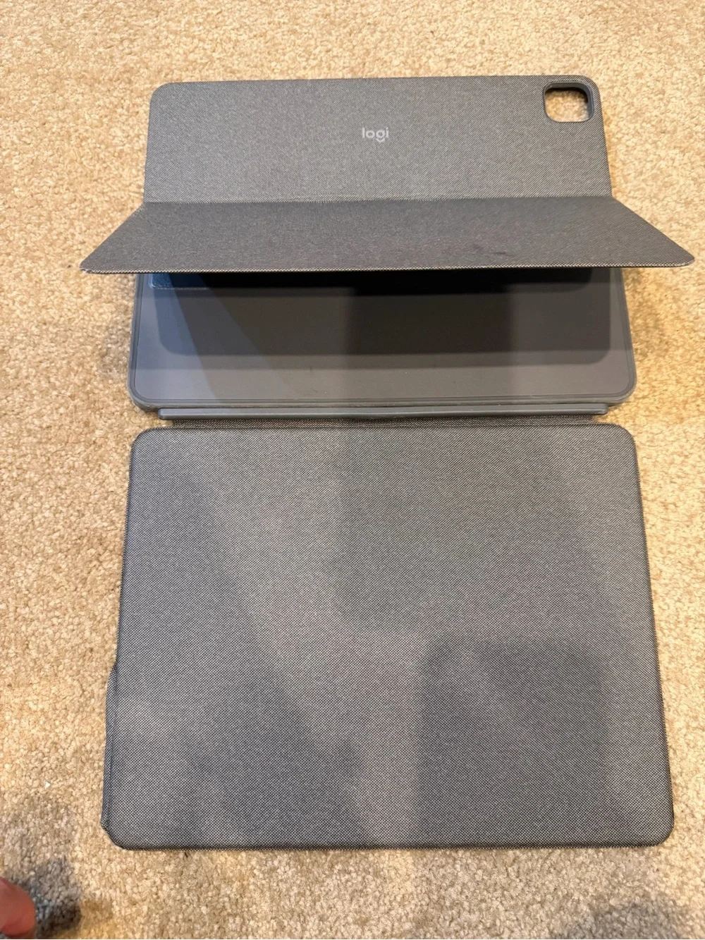 Logitech Gray Fabric Tablet Keyboard Case with Trackpad